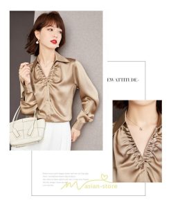 シャツ・ブラウス | ブラウス シャツ レディース トップス フォーマル ｖネック オフィス カジュアル 長袖 あったか 入学式 入園式 卒業式 卒園式 結婚式 母 冬 秋 春 通勤 ママ