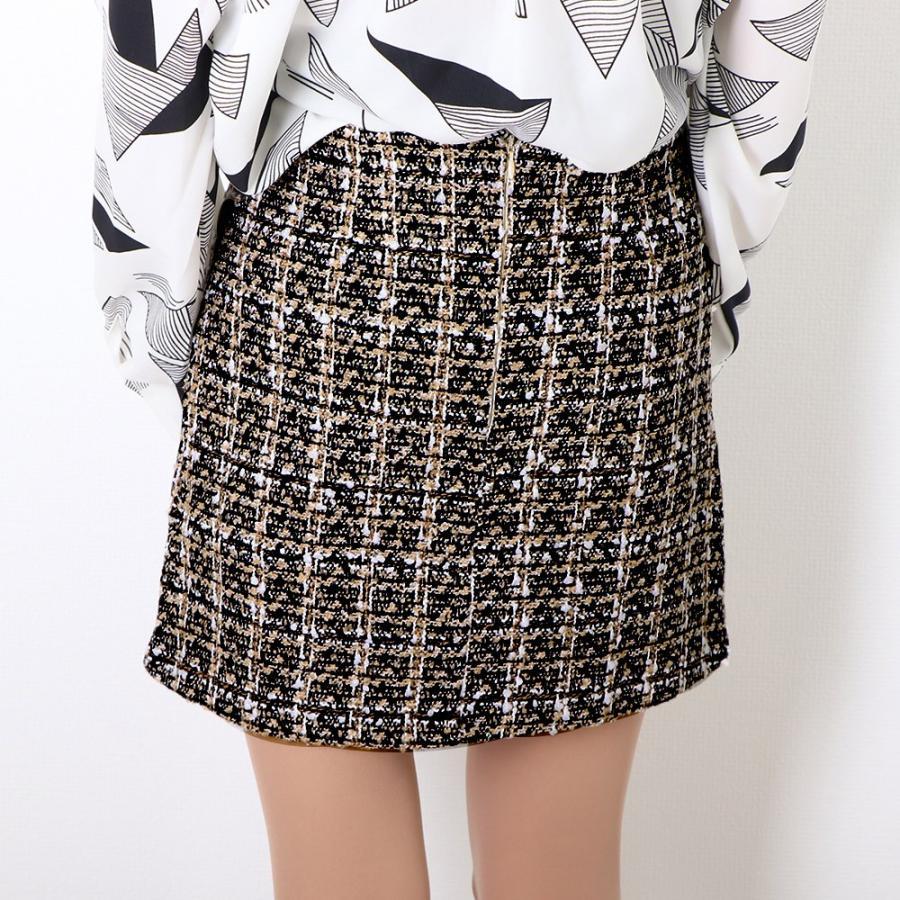 ひざ丈スカート | タイトスカート ハイウエスト チェック柄 レディース 台形スカート スカート ミニスカート ツイード
