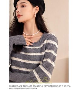 ニット・セーター | 長袖 ニット セーター Tシャツ レディース トップス 秋新作 ママ 人気 秋コーデ 激安 ボーダー柄 オシャレ 韓国風 可愛い キレイめ エレガント 上品 2022新作