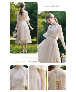 大人 | パーティードレス ドレス 結婚式 ミモレ丈 フォーマル ワンピース レース 袖あり 同窓会 謝恩会 二次会 綺麗 成人式 披露宴 スカート