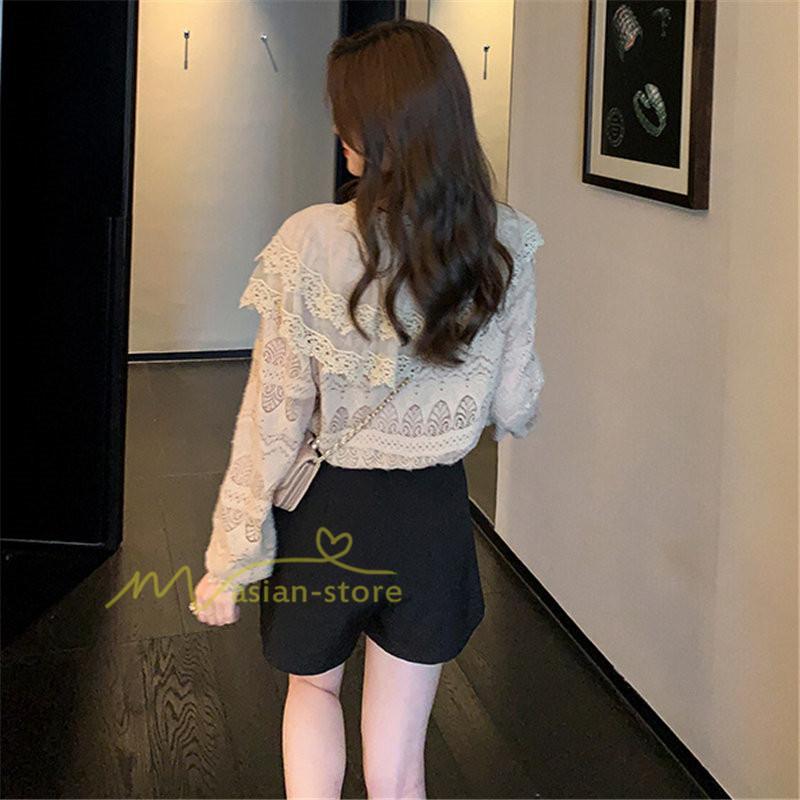 シャツ・ブラウス | ブラウス レディース きれいめ 40代 春秋新作 オシャレブラウス 無地シャツ 長袖トップス レースvネックブラウス 大人 50代 シャツ30代 ゆったり 通勤 夏物