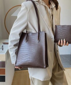 トートバッグ | ポーチ付き クロコダイル柄