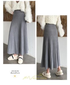 スカート | ロングレディース ニット ハイウエスト Aライン 着痩せ 秋冬新作 あったか 部屋着 おしゃれ ニット 外出 韓国ファッション 可愛い おうち時間