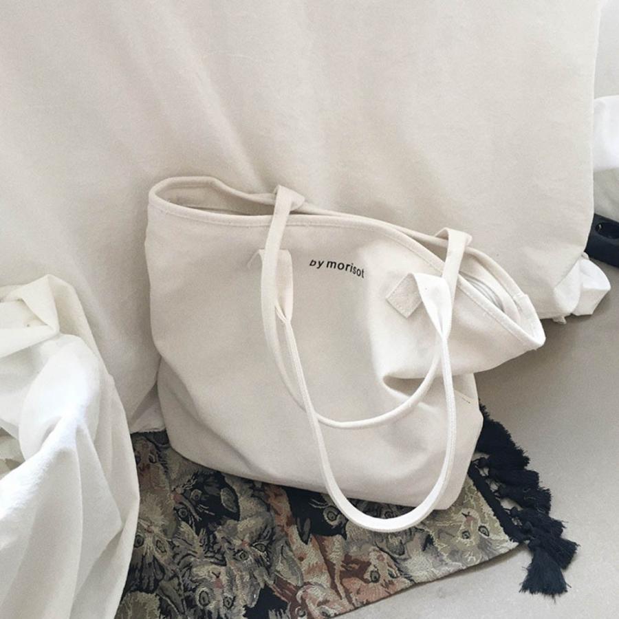 ハンドバッグ | カジュアル ファスナー付き トートバッグ キャンバス レディースバッグ 鞄 ロゴ