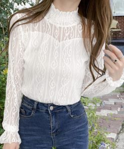 シャツ・ブラウス | レース ブラウス プチハイネック 重ね着