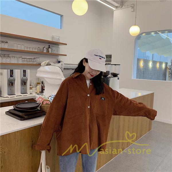 在庫ある | シャツ レディース ロングシャツ 秋服 長袖 トップス コーデュロ イシャツ 羽織り カーディガン 2 Way 20代30代40代 ゆったり 大きめ 通学通勤 体型カバー