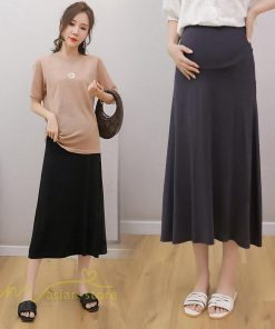 スカート | マタニティレディース Aラインロング丈 マタニティウェア 妊婦服 カジュアル 体型カバー 春 夏 ウエスト調整 ゆったり マタニティ