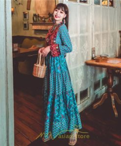 マキシ | ワンピース ロング 着やせ効果抜群 夏秋 長袖 他と被らない 刺繍 上品 きれいめ ロングワンピース マキシワンピ 舞台 演出 パーティー ダンス