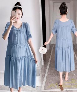 ワンピース | マタニティ ママ服 シフォン マキシレディース 産前 産後 マタニティ服 薄手 無地 マタニティウェア キレイめ お出かけ