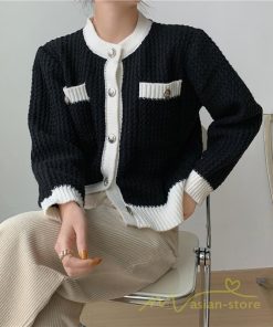 カーディガン | 2022秋冬ニットショート丈 レディース フロントボタン 羽織り ポケット アウター ニット セーター 大人 20代40代 やさしい 通学通勤 長袖