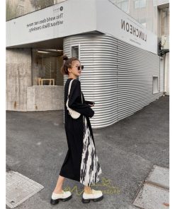 マキシ | ドッキングワンピース 秋 レディース 長袖ワンピース ロングワンピース 切り替えワンピース フェイク レイヤード風 お呼ばれワンピース ゆったり 大きいサイズ