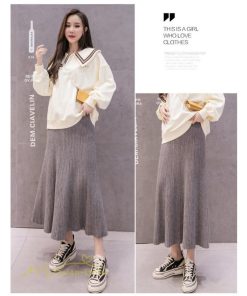 スカート | マタニティフレア 秋 冬 妊婦服 マタニティウェア 産前 産後 シンプル きれいめ 大きいサイズ Aライン ウエスト調整 体型カバー ひざ下