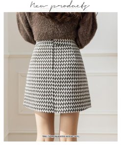 スカート | レディース 春秋冬 ショート丈 ハイウエスト ミニタイトチェック柄 シンプル ボトムス 通勤 オシャレ ポケット セクシー