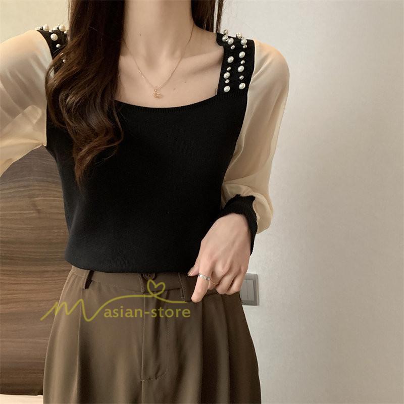 tシャツ・カットソー | カットソー トップス レディース ロンT Tシャツ 春 長袖 おしゃれ シフォンシャツ エレガント 20代30代40代 カジュアル お出かけ 着回し 通勤通学 ファッション