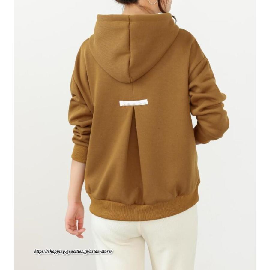 パーカー | バックパール プルオーバー 長袖 バックタック トレーナー レディース フェイクパール ゆったり フード付き 裏起毛 防風 厚手 防寒 秋冬 あったか