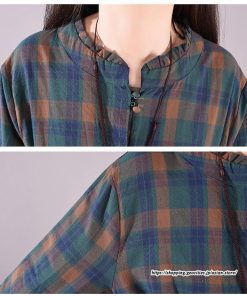 マキシ | チェックワンピース 秋ワンピース ロングワンピース 長袖ワンピース レディース ワンピース 秋物 ロング丈 ゆったり チェック柄 長袖 リボン付き 大人 30代