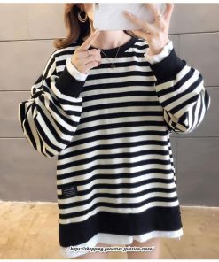 パーカー | 重ね着風トレーナー レディース 長袖 トップス カジュアル スウェット ボーダー柄 ゆったり トレーナー トップス 切り替え 可愛い きれいめ レイヤード風