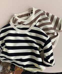 衣装 服 | 子供服 長袖Tシャツ キッズ 男の子 女の子 ロンT トップス 長袖 コットン 春 秋 カジュアル ボーダー柄 ナチュラル 可愛い 男女兼用