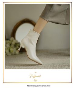 ブーツ | ショートブーティー ハイヒール レディース 可愛い おしゃれ 靴 美脚 脚長 通勤 秋 冬 サイドジッパー パンプス 大人 ピンヒール 高級感