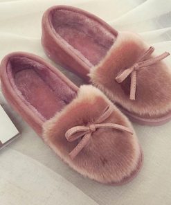 パンプス | 秋冬 レディース 痛くない パンプス ムートン ボア ぺたんこ