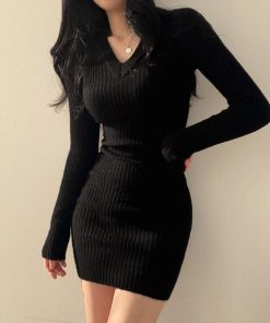 ワンピース | ミニニットスリムフィット韓国