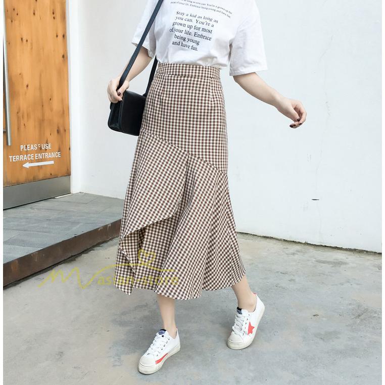 スカート | フレア ロング春物 レディース 春夏 スカート黒 ボトムス 春夏秋 新作 カジュアル 通勤通学 チェック柄 Aライン着やせ 20代30代40代
