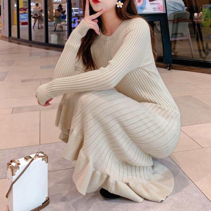 ワンピース | ニットマーメイドフリルワンピ