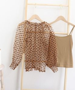 透かし編みトップス | シアーブラウス セットアップ アンサンブル