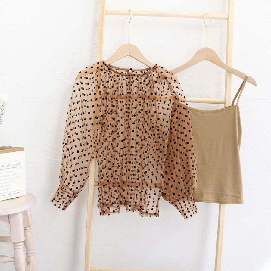 透かし編みトップス | シアーブラウス セットアップ アンサンブル