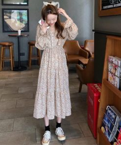 ワンピース | 花柄長袖 春服40代 フレアスカート ロング丈 シフォンワンピ きれいめ レディース 体型カバー