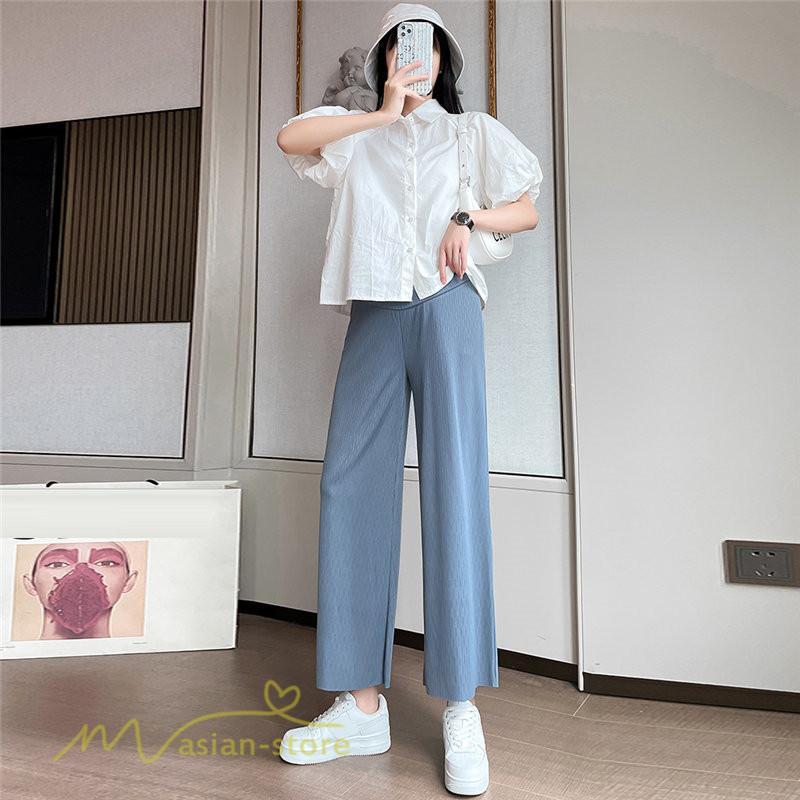パンツ レギンス | マタニティ パンツ レディース 着痩せ 上品 マタニティウェア ローウエスト ワイドパンツ マタニティパンツ 妊婦服 夏服 薄手 サマーパンツ お出かけ 9分丈 夏