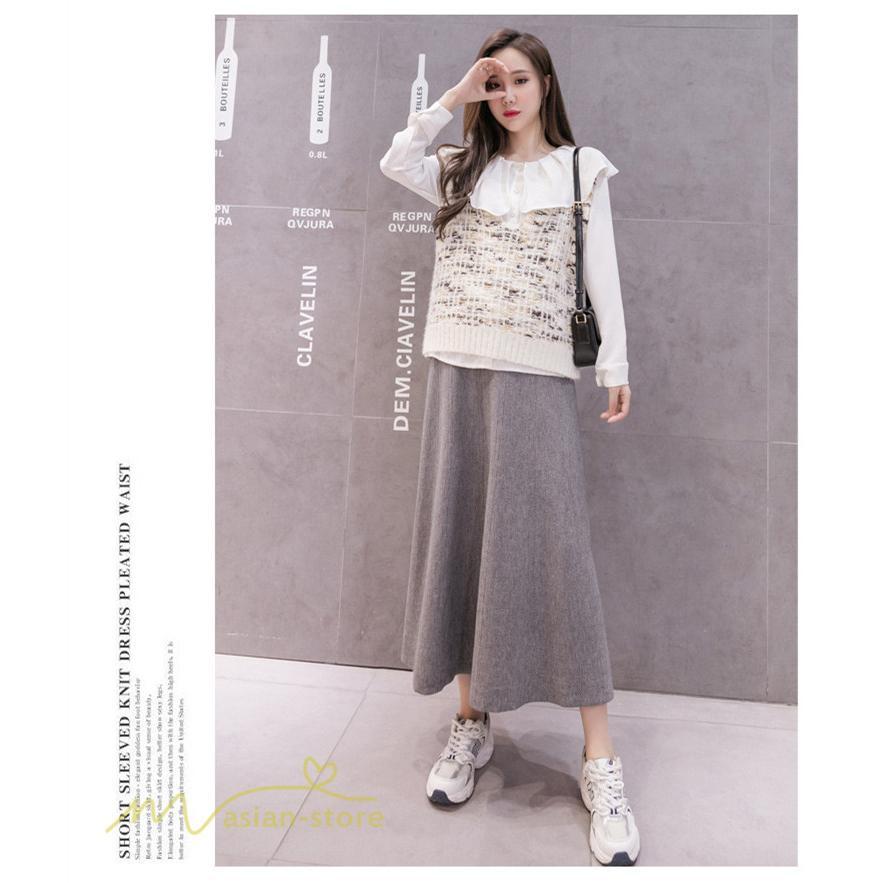 スカート | マタニティレディース 妊婦服 無地 着痩せ ハイウエスト カジュアル Aライン産前産後 体型カバー マタニティウェア ウエスト調整