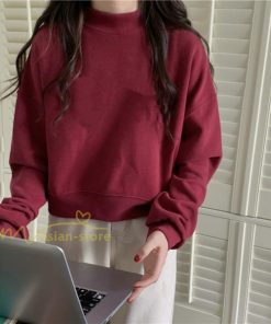 パーカー | 長袖トレーナー レディース トップス 無地 可愛い トレーナー 新作 長袖 スウェット モックネック ハイネック 秋冬 お出かけ コーデ カジュアル ゆったり