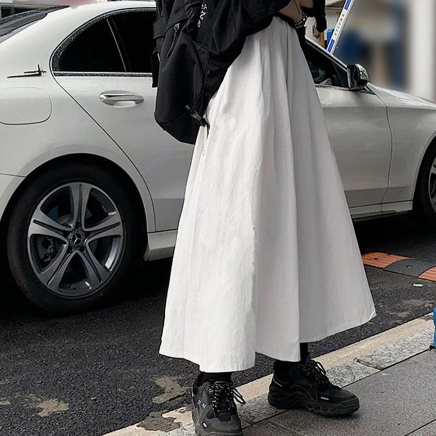 ロングスカート | Aライン フレアスカート黒