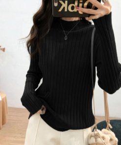 ニット・セーター | リブニットトップス プチハイネック