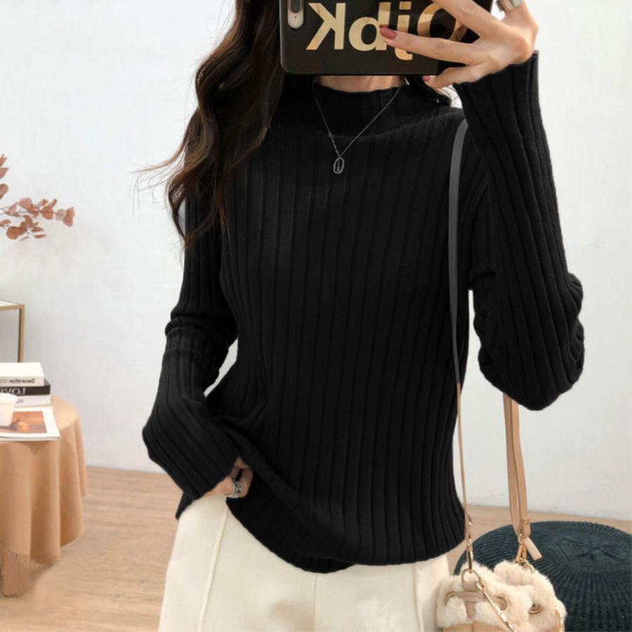 ニット・セーター | リブニットトップス プチハイネック