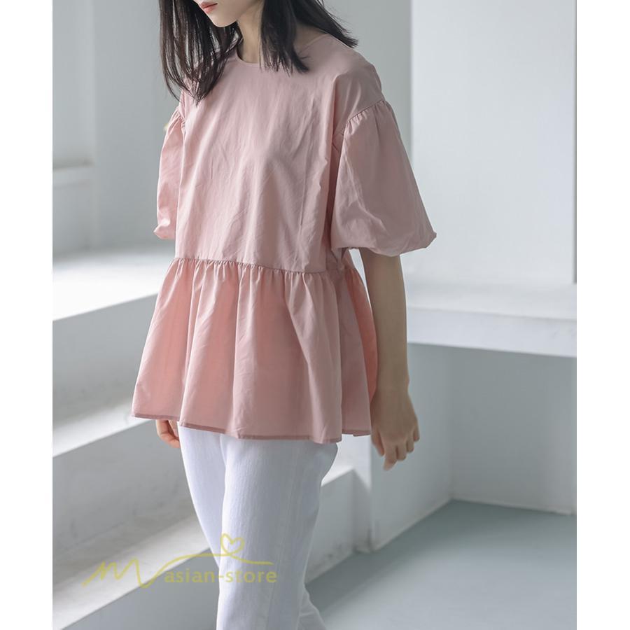 tシャツ・カットソー | Tシャツ レディース トップス サマー 半袖 無地 ゆったり ゆったり 可愛い フェイク 春物 夏服 カットソー 20代30代40代 ブラウス 薄手 体型カバー シンプル