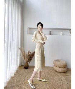 ニットワンピース | レディース ワンピース 冬 長袖 秋冬 ニット 20代 30代 40代 50代 Vネック かわいい おしゃれ 大人可愛い 着痩せ 綺麗