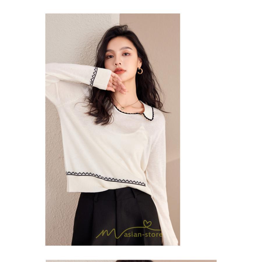 ニット・セーター | ニット レディース トップス 長袖 セーター プルオーバー シンプル 着痩せ 20代30代40代50代 お出かけ オシャレ 日常着 可愛い 部屋着 カジュアル