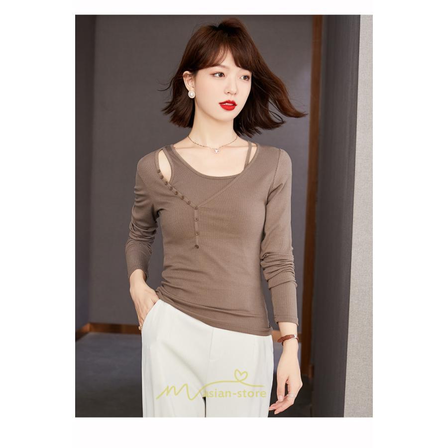 シャツ・ブラウス | ブラウス Tシャツ レディース 長袖 細身 フォーマル オフィス タイト きれいめ 春夏秋 トップス 送料無料 SNS映え 可愛い 着痩せ おしゃれ