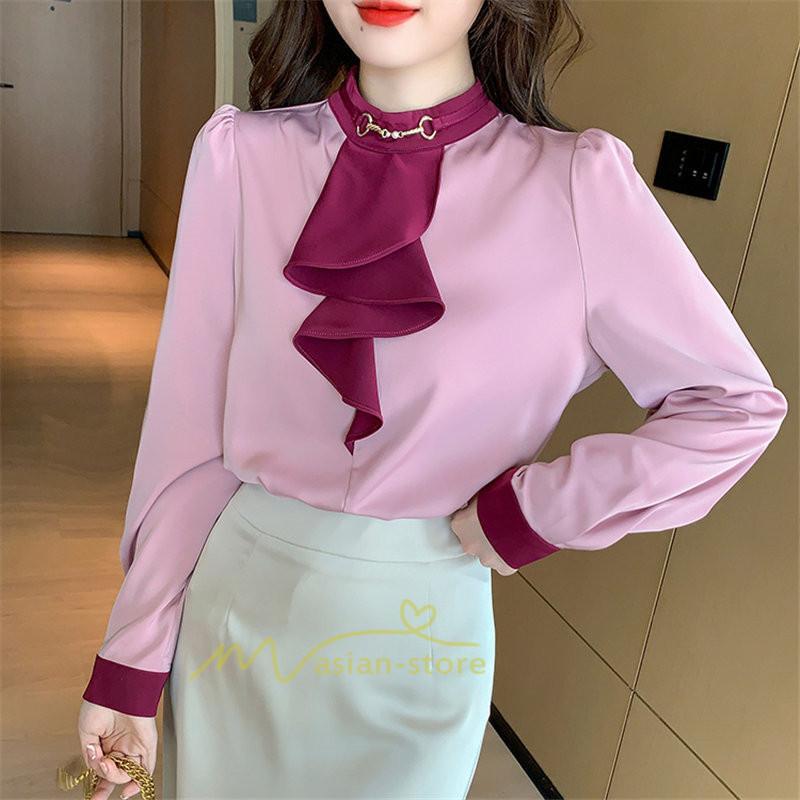 シャツ・ブラウス | ブラウス レディース 長袖 ブラウスシャツ ボウタイ フォーマル チュニック 大人 春 夏 春夏 フォーマル スーツ トップス 20代 30代 2022作 OL 高級感 母 ママ