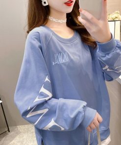 パーカ | カジュアル体型カバー レディース 韓国風 トップス ゆったり パーカートレーナー 長袖 スウェット チュニックロンT レイヤード風