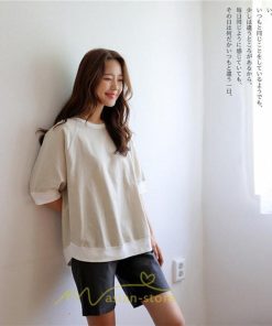 シャツ・ブラウス | ブラウス トップス ｔシャツ 半袖 体型カバー レディース シャツ 20代 30代 40代 ママ 50代 60代 大人 無地 ファッション 夏服 新作 2022 綿麻 ゆったり 丸首