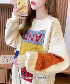 パーカー | トレーナー レディース プルオーバー クルーネック 長袖 トップス Tシャツ スウェット ゆったり 切り替え 大きいサイズ コットン 丸首 送料無料 おしゃれ 綿