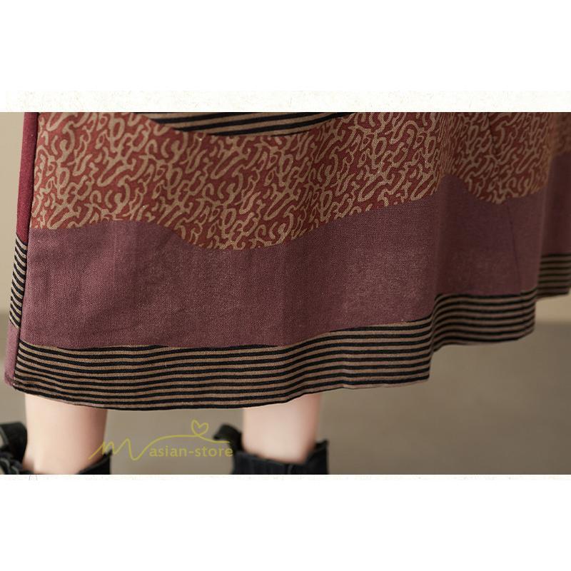 マキシ | ワンピース ロング丈 レディース シンプル 長袖ワンピース Aライン 秋コーデ カジュアル 丸首 40代 体型カバー ゆるワンピース 大きいサイズ ゆったり 50代