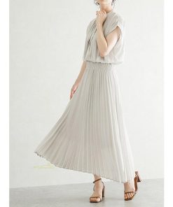 送料無料セール | 夏ワンピース プリーツワンピース 半袖 揺れる 大人 可愛い ロングワンピース レディース ワンピ 50代60代 パーティードレス ママワンピース 30代40代 無地