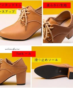 オックスフォードシューズ | ポインテッドトゥ レディース チャンキーヒール レースアップ マニッシュシューズ サボサンダル パンプス かかとが踏める シューズ