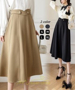 スカート | フレア ロング丈 膝丈 レディース フレアAライン 送料無料 通勤 通学 オフィス ビジネス フェミニン キレイめ お出かけ OL オシャレ