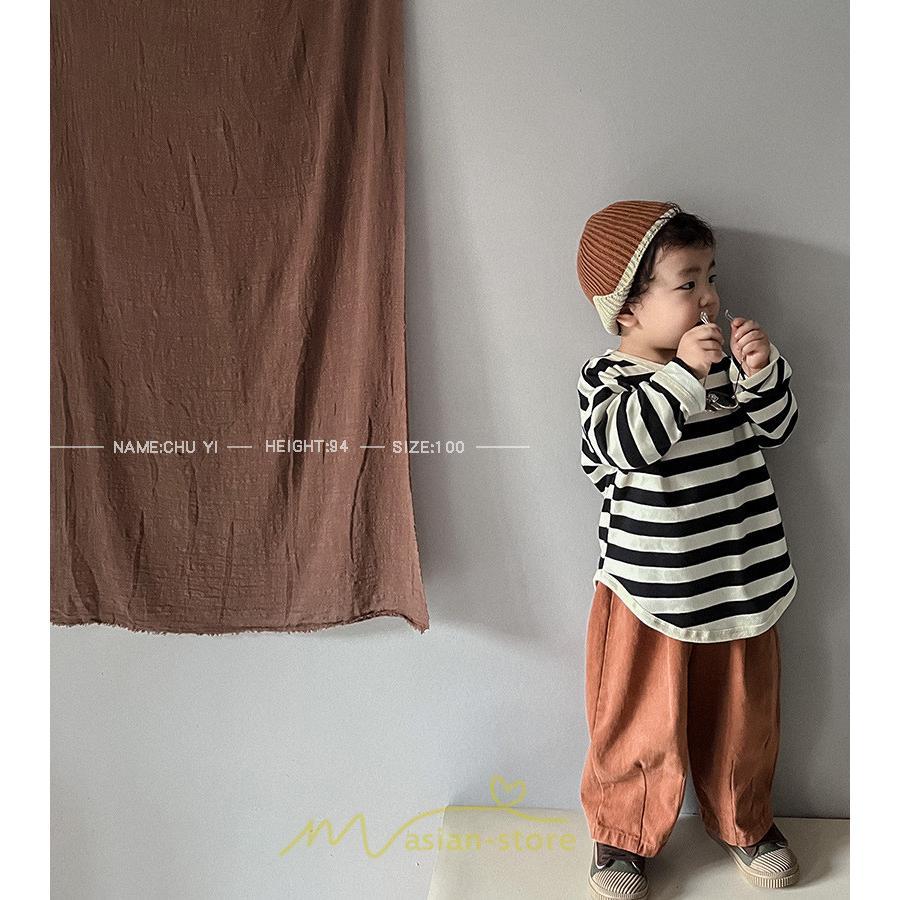 衣装 服 | 子供服 長袖Tシャツ キッズ 男の子 女の子 ロンT トップス 長袖 コットン 春 秋 カジュアル ボーダー柄 ナチュラル 可愛い 男女兼用