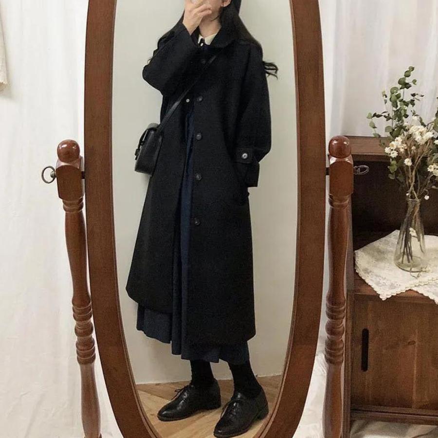 トレンチコート | ステンカラーコートレディース中綿コート冬